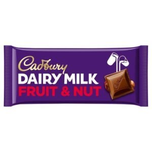 Cadbury Dairy Milk Fruit & Nut Chocolate 180G (Pack 24)