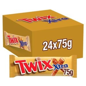 Twix Xtra Chocolate Biscuit Twin Bars 24 x 75g Full box