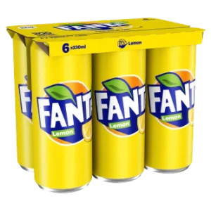 4 x Fanta Lemon Cans 6 Pk 6X330Ml